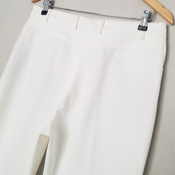 Vintage St. John Sport Essentials Marie Gray White Jeans 12 Cotton Spandex Wide - Picture 6 of 16